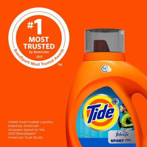 Tide HE Plus Febreze Sport Odor Defense Turbo Clean Liquid Laundry Detergent Perspective: top