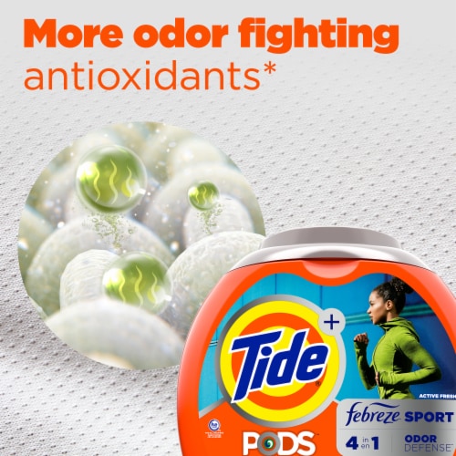 Tide PODS with Febreze Sport Odor Liquid Laundry Detergent Soap Pacs Perspective: top