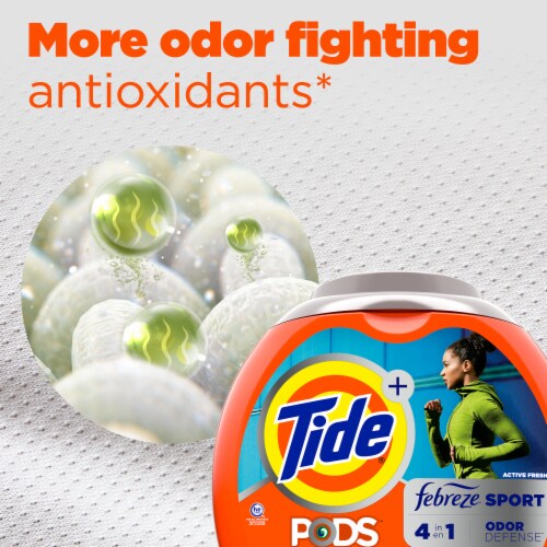 Tide PODS with Febreze Sport Odor Liquid Laundry Detergent Soap Pacs Perspective: top