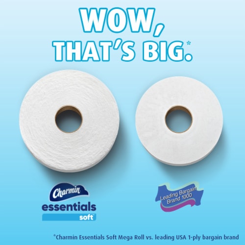 Charmin Essentials Soft Toilet Paper 9 Mega Roll Perspective: top