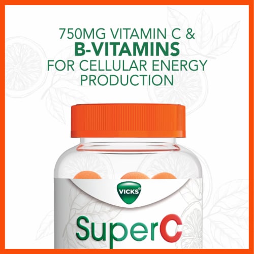 Vicks Super C Vitamin C Citrus Flavored Gummies Perspective: top
