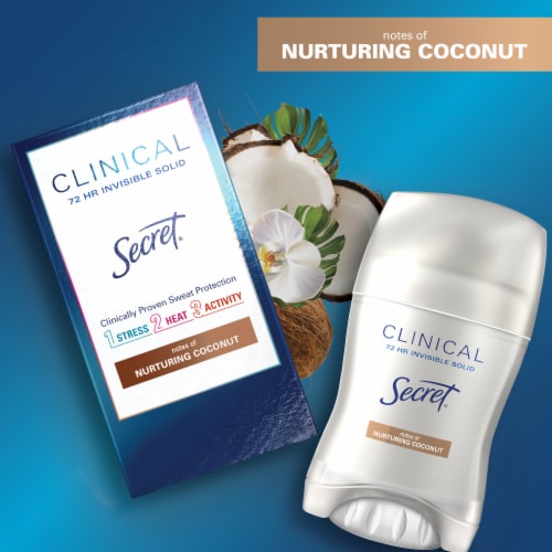 Secret Clinical Strength Clean Coconut Invisible Solid Antiperspirant and Deodorant Perspective: top