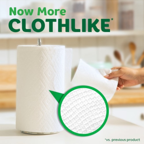 Bounty Double Roll Full Sheet White Paper Towels Perspective: top
