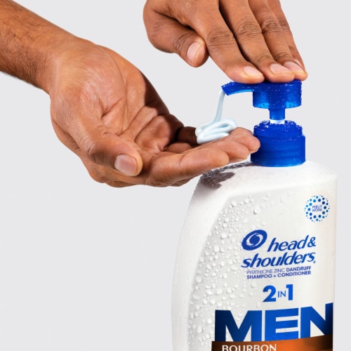 Head and Shoulders Bourbon Mens 2 in 1 Dandruff Shampoo and Conditioner Perspective: top