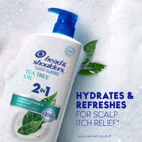 Head and Shoulders Dandruff 2 in 1 Shampoo and Conditioner, Tea Tree Oil for Daily Use Perspective: top