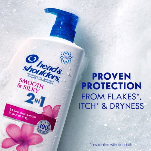 Head and Shoulders Smooth and Silky 2 in 1 Dandruff Shampoo and Conditioner Perspective: top
