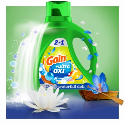 Gain Ultra Oxi Waterfall Delight Liquid Laundry Detergent Perspective: top