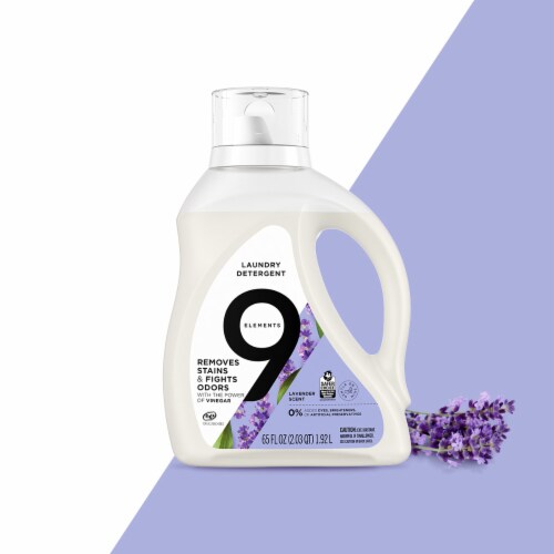 9 Elements Lavender Liquid Laundry Detergent Perspective: top