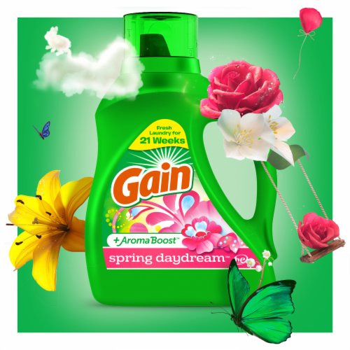 Gain + Aroma Boost HEC Spring Daydream Liquid Laundry Detergent Perspective: top