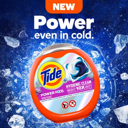 Tide Power PODS Hygienic Clean Heavy Duty Spring Meadow Liquid Laundry Detergent Pacs Perspective: top