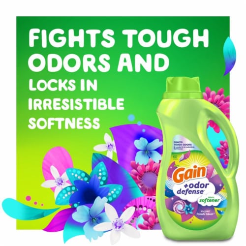 Gain Odor Defense Super Fresh Blast Liquid Fabric Softener Fabric Conditioner Perspective: top