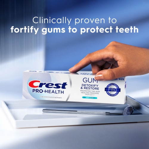 Crest Pro-Health Gum Detoxify and Restore Deep Clean Anticavity, Antibacterial Flouride Toothpaste Perspective: top