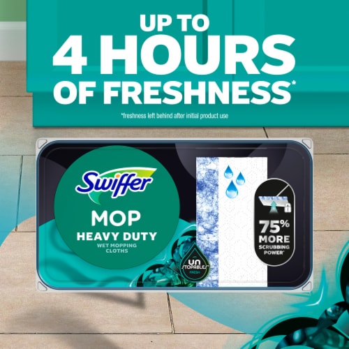 Swiffer Sweeper Heavy Duty Wet Multi-Surface Cloth Refills, Unstopables Fresh Scent Perspective: top