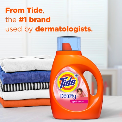 Tide Plus A Touch of Downy Liquid Laundry Detergent, April Fresh Scent, 34 fl oz, 24 Loads Perspective: top