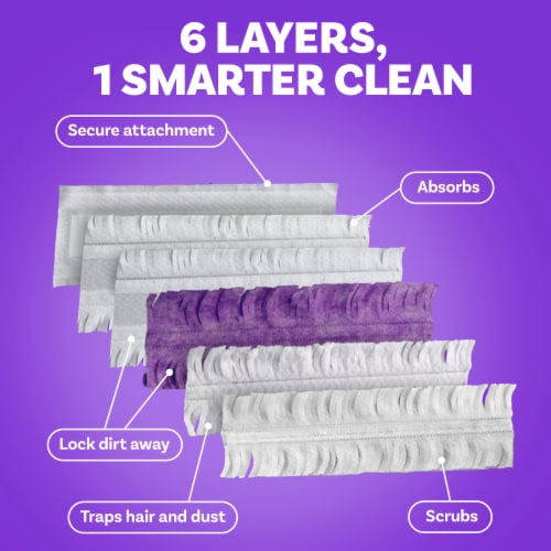 Swiffer PowerMop Multi-Surface Mopping Pad Refills for Floor Cleaning, 11 count Perspective: top