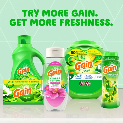 Gain Rinse and Renew Fabric Rinse, Hibiscus Hula, 16 fl oz, Odor Fighter Perspective: top