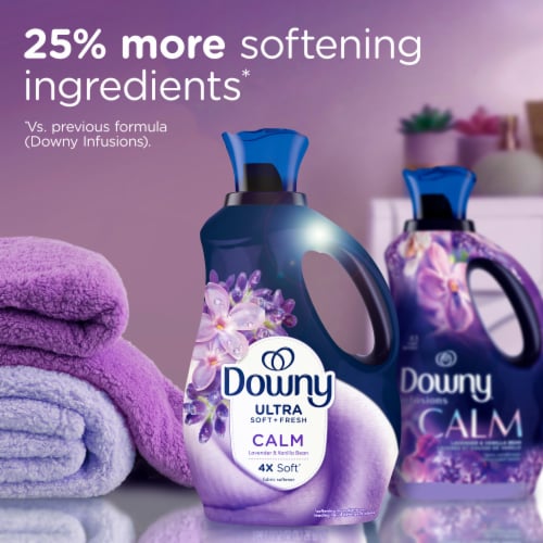 Downy Infusions Lavender & Vanilla Bean Calm Liquid Fabric Softener Fabric Conditioner Perspective: top