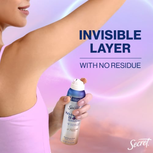Secret Whole Body Deodorant Spray for Women, Almond Milk & Honey Scent, Aluminum Free Perspective: top