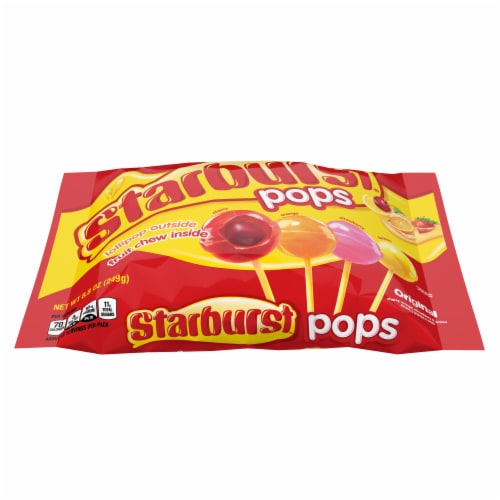 Starburst® Filled Original Assorted Flavors Lollipops Candy Bag Perspective: top
