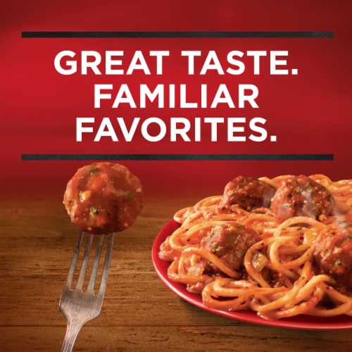 Banquet Spaghetti & Meatballs Frozen Meal Perspective: top