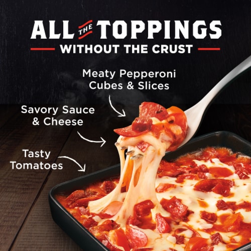 Banquet Mega Crustless Pepperoni Pizza Frozen Meal Perspective: top