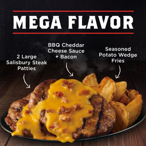 Banquet Mega Meal Bacon Cheddar Patty Frozen Meal Perspective: top