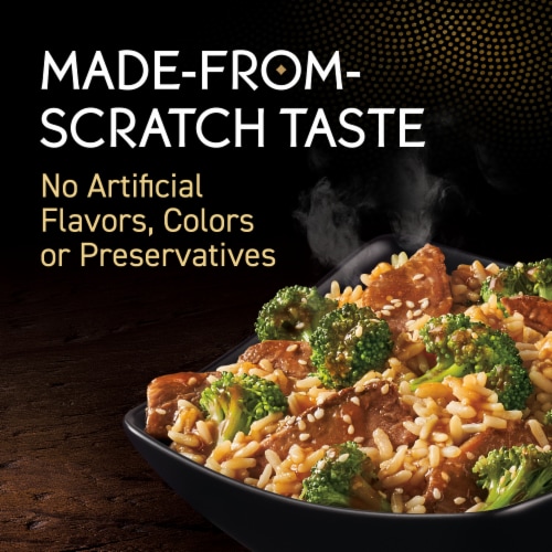 P.F. Chang's Home Menu Beef And Broccoli Bowl Frozen Meal Perspective: top