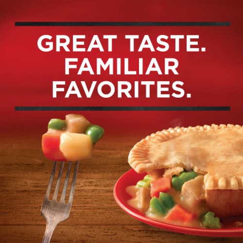 Banquet Chicken And Broccoli Deep Dish Pot Pie Frozen Meal Perspective: top