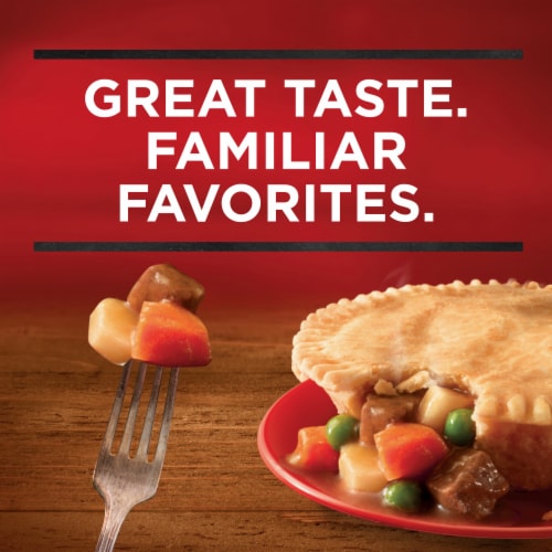 Banquet Salisbury Steak Deep Dish Pot Pie Frozen Meal Perspective: top
