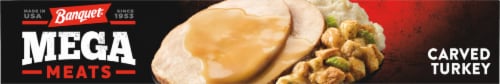 Banquet® MEGA Meats Carved Turkey With Gravy Mashed Potatoes and Stuffing Frozen Meal Perspective: top