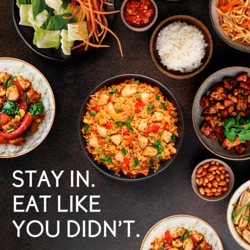 P.F. Chang's Home Menu Korean Inspired Pork Noodle Bowl Frozen Meal Perspective: top