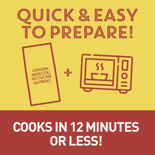 Bertolli Chicken Broccoli Fettuccine Alfredo Frozen Meal Perspective: top