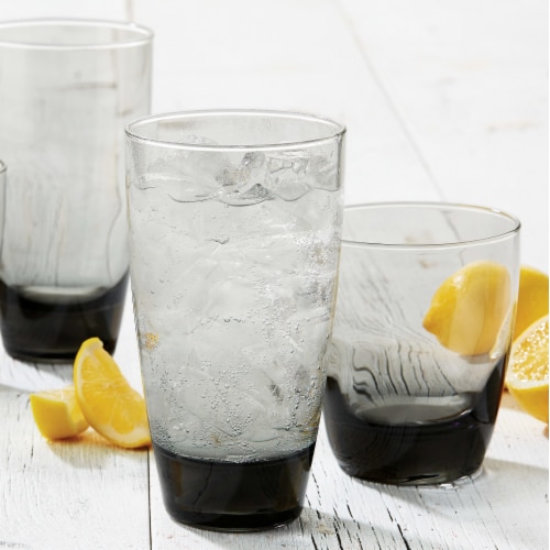 Libbey Classic Smoke 16-Piece Tumbler and Rocks Glass Set Perspective: top