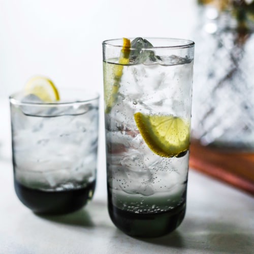 Libbey Polaris 16-Piece Tumbler and Rocks Glass Set, Smoke Perspective: top
