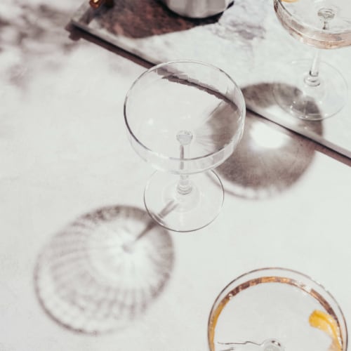 Libbey Paneled Coupe Cocktail Glasses Set Perspective: top