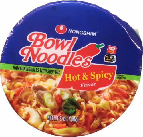 Nongshim® Hot & Spicy Bowl Noodle Soup Perspective: top