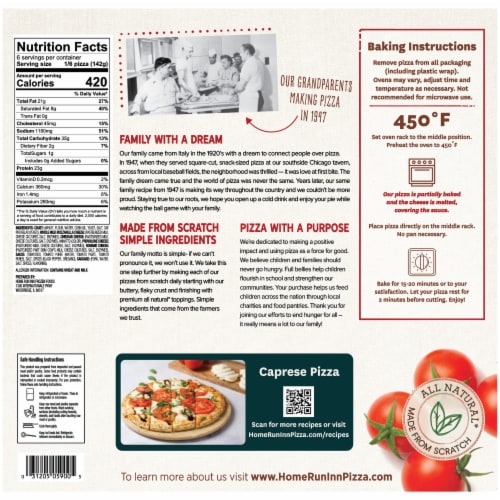 Home Run Inn Four Cheese Sausage Classic Crust Frozen Pizza Perspective: top