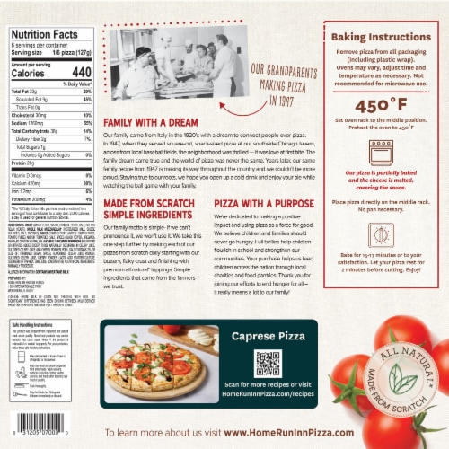 Home Run Inn® Classic Uncured Pepperoni Frozen Pizza Perspective: top