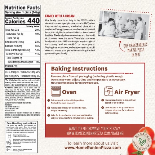 Home Run Inn Sausage Thin Crust Personal Frozen Pizza Perspective: top