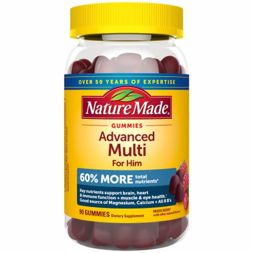 Nature Made® Advanced Multi Vitamin For Him Gummies Perspective: top