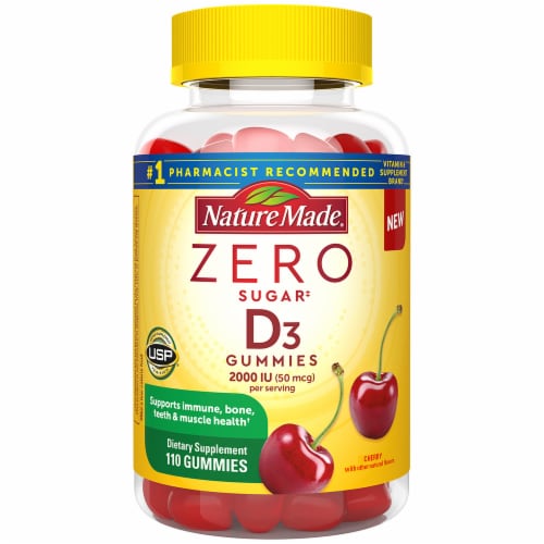 Nature Made® Zero Sugar D3 Gummy Vitamins- 50mcg Perspective: top