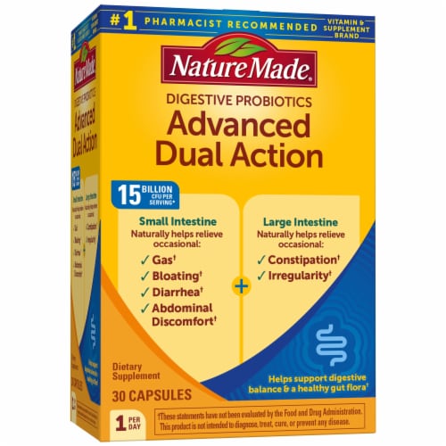 Nature Made® Advanced Dual Action Digestive Probiotic Capsules Perspective: top