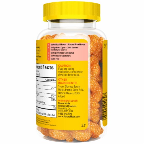 Nature Made® Extra Strength Tangerine Flavor Vitamin C Gummies 500mg Perspective: top