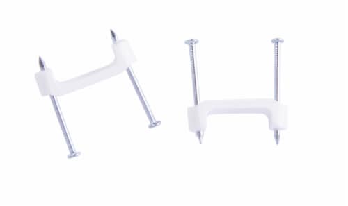 Gardner Bender 3/4 In. UV-Resistant Polyethylene White Coaxial Staple Perspective: top