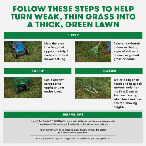 Scotts® Turf Builder® Thick'r Lawn™ 3-in-1 Solution Combination Seed Fertilizer and Soil Improver Perspective: top