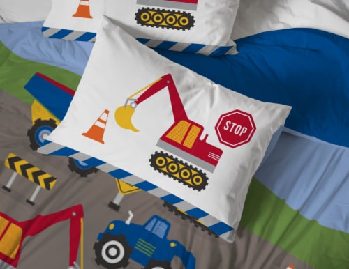 Sunny Side Up Construction Zone Bed Set Perspective: top
