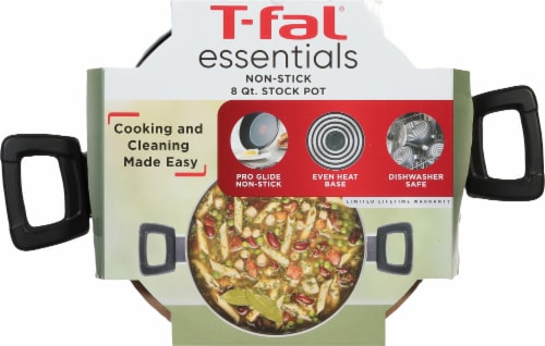 T-fal Essentials Stock Pot Non Stick With Lid - Black Perspective: top