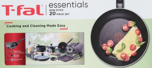 T-fal Essentials Cookware Set - Black Perspective: top