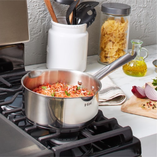 T-fal Cook & Strain Sauce Pan Stainless Steel Perspective: top