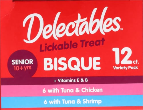 Delectables™ Senior Bisque Flavored Lickable Cat Treat Variety Pack Perspective: top